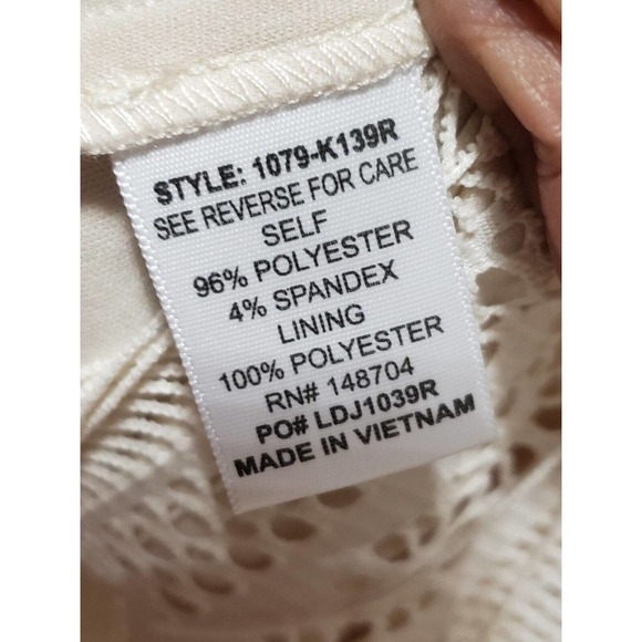 Bluet Womens White Polyester Round Neck Short Sleeve Knee Length Dress Size 16 - Picture 10 of 13